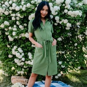 Rachel Parcell Green Everyday Shirtdress S